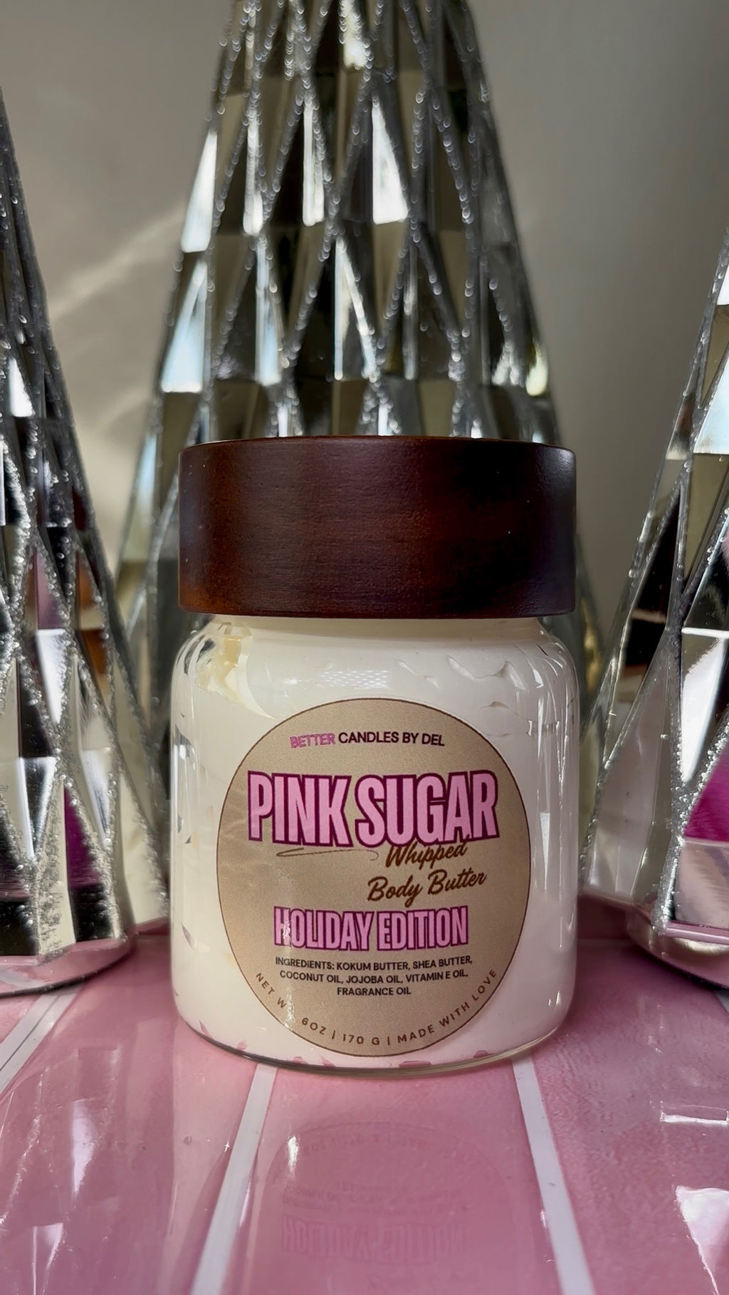 (Glass jar)(Available for Pre-Order) 6 oz Pink Sugar Whipped Body Butter- Ships in 2-3 business days.