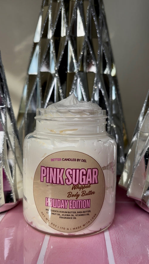 (Glass jar)(Available for Pre-Order) 6 oz Pink Sugar Whipped Body Butter- Ships in 2-3 business days.